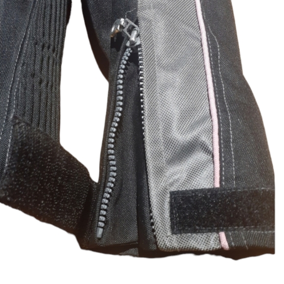 Cordura Women's Motorcycle Jacket Black Silver Pink Size XS - Picture 3 of 14